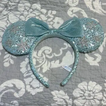 디즈니 미니 머리띠 엘사 스팽글 스카이블루 블루