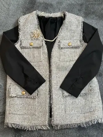 ELFRANK 트위드 베스트 세레모니 졸업식 입학식 새상품급