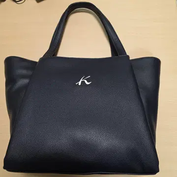 미사용 새상품 키타무라 네이비 토트백 K 자수 포함