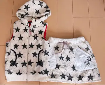 캘러웨이 충전솜 별 패턴 후드 부착 베스트와 스커트 세트 M