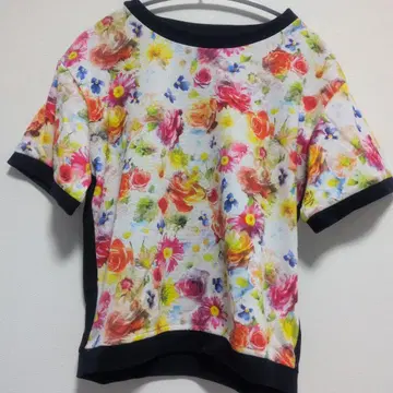 Chesty 꽃무늬 반팔 니트 사이즈 F