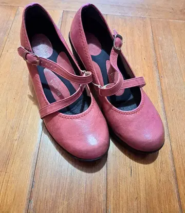 리게타 크로스 벨트 펌프스 하이힐 글래머러스 핑크 M 사이즈