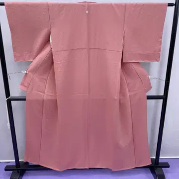 3879 이로무지 어두운 핑크색 이중 기모노 순수 실크 문양 있음