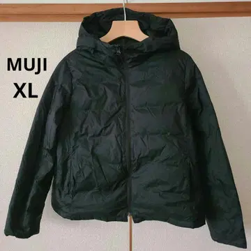 무인양품 MUJI 경량 다운 포켓터블 후드 부착 자켓 XL 블랙