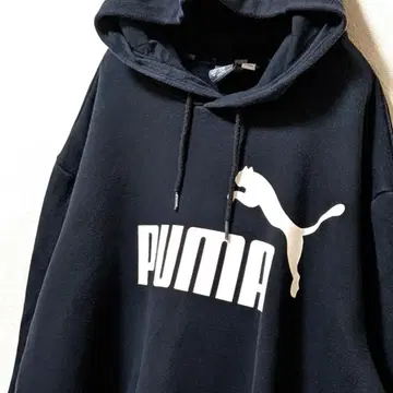 푸마 빅 로고 후드 맨투맨 블랙 XL 구제 의류