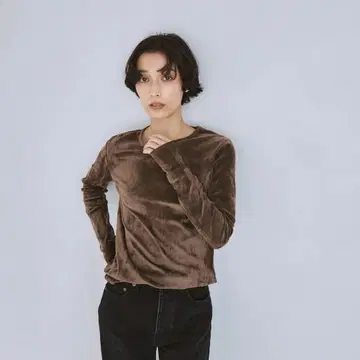 [ searoomlynn ] 시어 메쉬 벨로아 상의