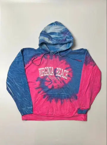 ESY SURF CO. 타이다이 후드티 핑크/라이트 블루 XL