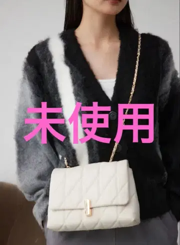 미사용 AZUL 인조 가죽 퀼팅 백 그레이지