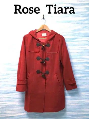 [ 로즈 티아라 ] LL 사이즈 빨간색 롱 코트 후드 부착 멋진 귀여운