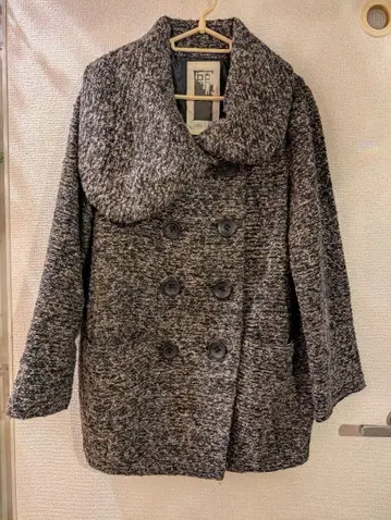 세련된 변형 카라 레트로 트위드 코트