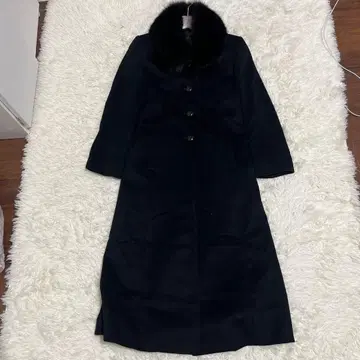 fut aba 캐시미어 100% 롱 코트 루즈핏 관혼상제 블랙 폭스