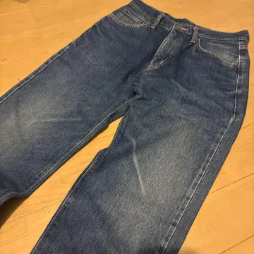 다크 블루 와이드 레그 데님