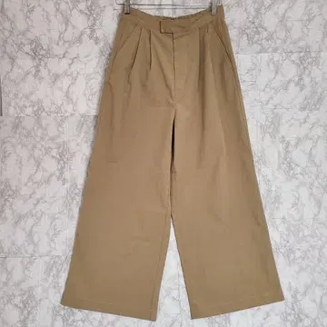 12closet 더블 턱 와이드 팬츠 M 베이지