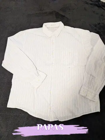 새상품급 PAPAS 블루 계열 스트라이프 긴팔 셔츠