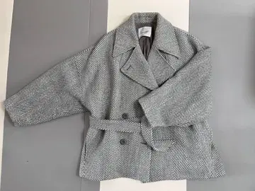 [ LAGUNAMOON ] 트위드 미디 코트 오버 사이즈 / 벨트 포함