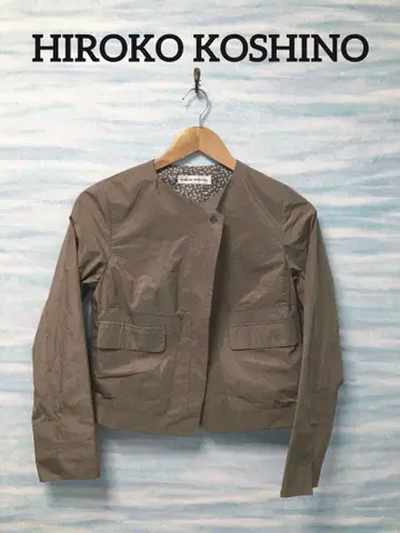 [ 히로코코시노 ] M 사이즈 노카라 자켓 얇은 소재 포켓 있음 베이지