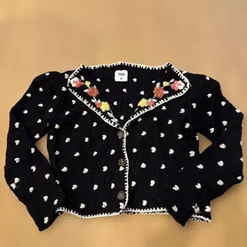 Tach 꽃무늬 자수 니트 가디건 볼레로 XS