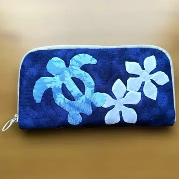 하와이안 퀼트 라운드 지퍼 장지갑 (핸드메이드)