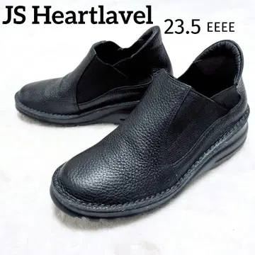 JS 하트 라벨 사이드 고어 부츠 컴포트 23.5 블랙 가죽 통굽