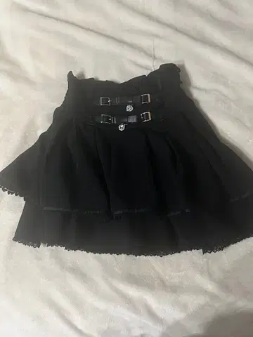 Lizlisa 2단 리본 벨트 치마바지 블랙