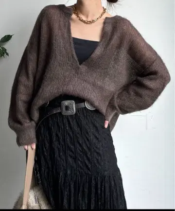 기모 모헤어 스키퍼 풀오버