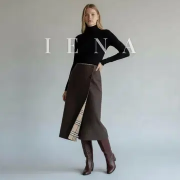 IENA 미사용급 리버서블 랩 스커트 38 체크