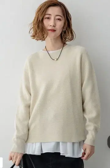 23구 돌먼 슬리브 라메 니트