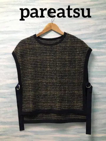 [ pareatsu ] 베스트 체크 무늬 네이비 모 털 F 일본제