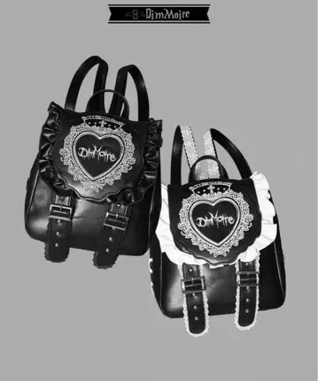 DimMoire HeartCore 프릴 미니 백팩 블랙