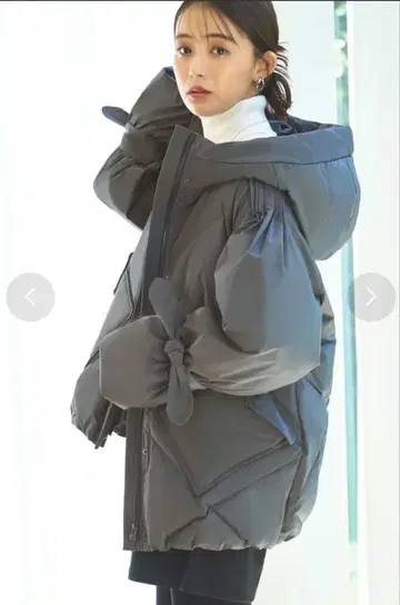 타임 세일 라이트 서모 숄더 핀턱 후디 패디드 코트 새상품급