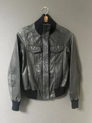 가죽 자켓 지퍼 터틀 그런지 y2k