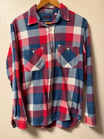 BLUE/BLUE 인디고 체크 플란넬 셔츠 L 사이즈