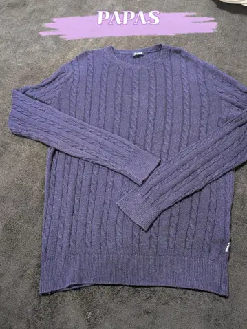 새상품급 PAPAS 케이블 짜임 니트