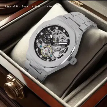 스켈레톤 자동 와인딩 고급 방수 남성용 손목시계 블링블링