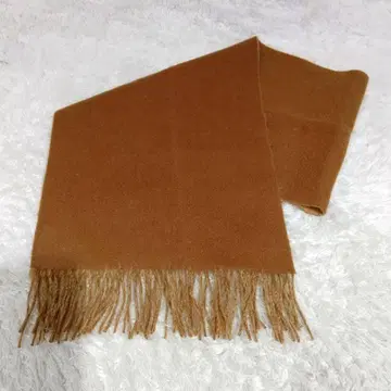 새상품 St.BRIGE 머플러 스톨 브라운 프린지 울 택 포함