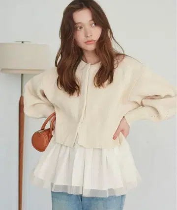 페플럼 레이어드 니트 가디건