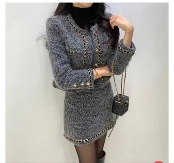 퍼 터치 트위드 자켓 & 스커트 SET