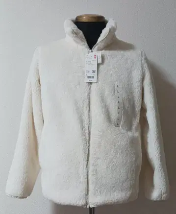 택 포함 새상품 유니클로 보아 플리스 자켓 화이트 사이즈 L