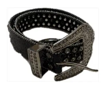 스톤 장식 블랙 벨트 B계 블링블링