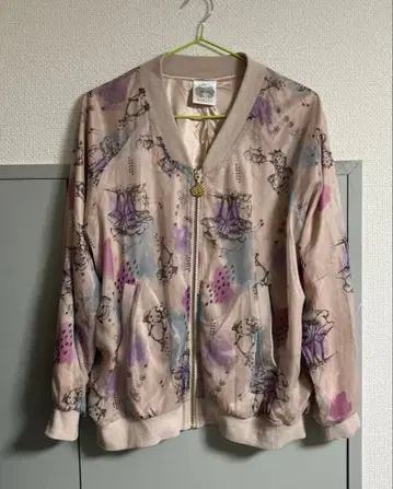 꽃무늬 아트 프린트 집업 자켓 M