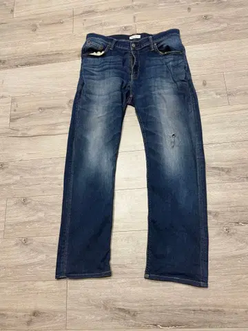 BIG JOHN 데미지 가공 스트레이트 청바지