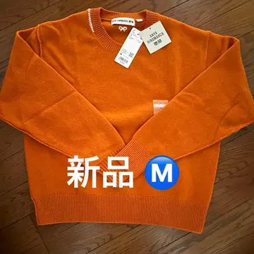 [새상품] 유니클로 UNIQLO 크루넥 스웨터 M 오렌지