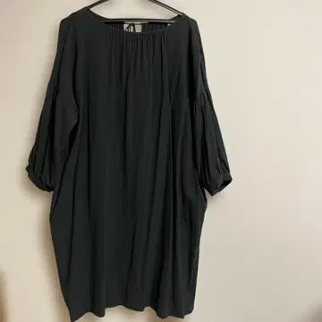 블랙 롱 원피스 튜닉 백리본 evam eva