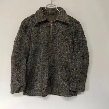 유로 빈티지 HKR 지퍼 풀 헤링본 집업 자켓