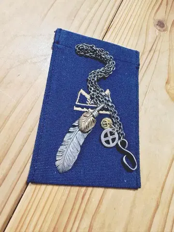 SAAD 실버 깃털 모티브 목걸이 세트