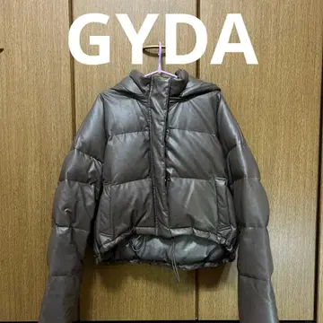 GYDA 숏 가죽 다운 자켓 브라운