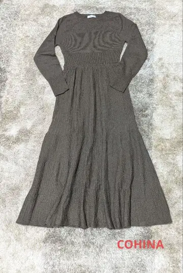 COHIN 코히나 니트 플레어 원피스 브라운 계열 작은 키 작은 체구