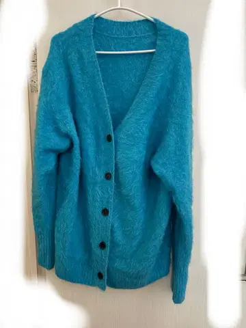 Spick & Span 알파카 혼방 파란색 긴팔 가디건