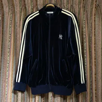 NY 로고 벨벳 자켓 네이비