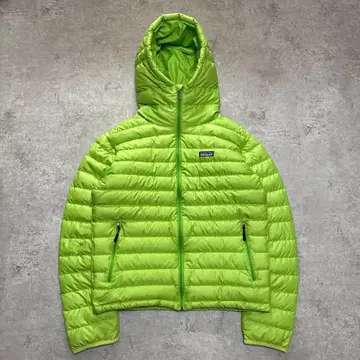 레어 파타고니아 다운 스웨터 후디 다운 자켓 S 그린 옐로우 그린